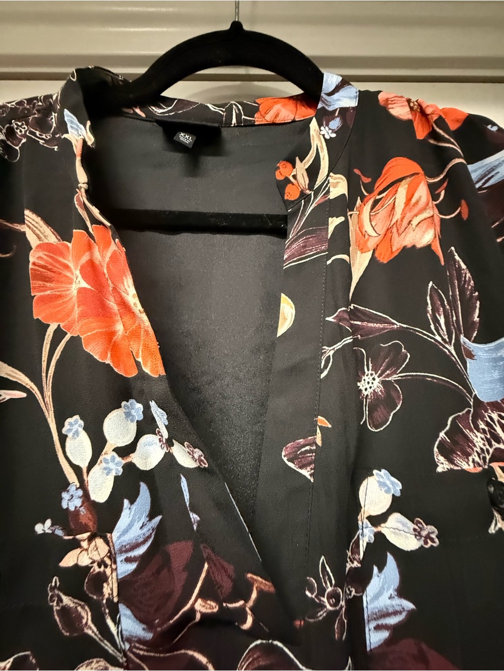 Who What Wear Floral Midi Dress XXL Black Long Sleeve Boho Flowy - Picture 6 of 8